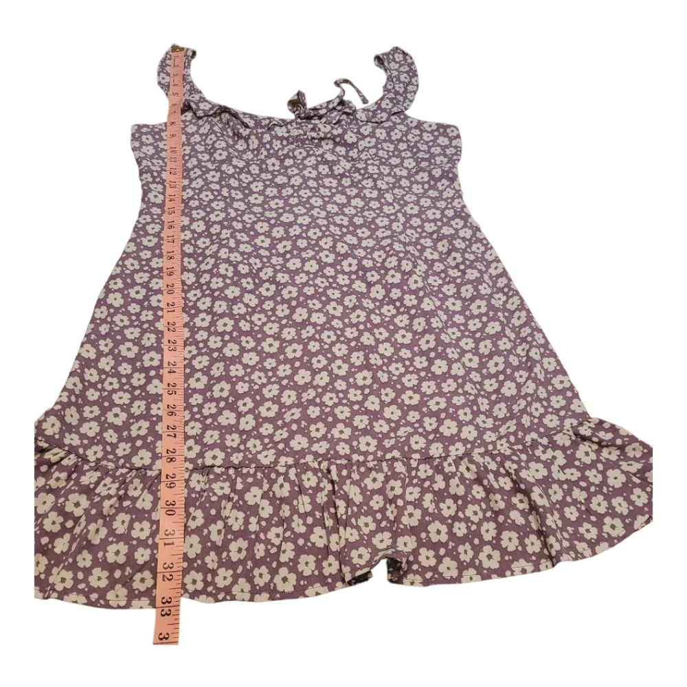 Pink Lily Purple Floral Ruffle Tank Dress Lightweight Summer Dress Size Large